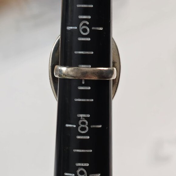 VTG Sterling Silver Feathered Jasper Cabochon Ring Size 7 Bezel Setting Statemen - Picture 8 of 8